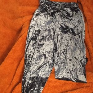 Blue Velvet Capris yoga pants.